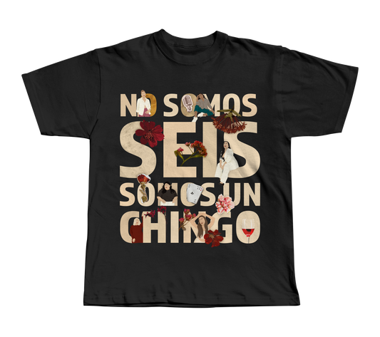 SEIS DE COPAS: PLAYERA NEGRA NO SOMOS SEIS SOMOS UN CHINGO